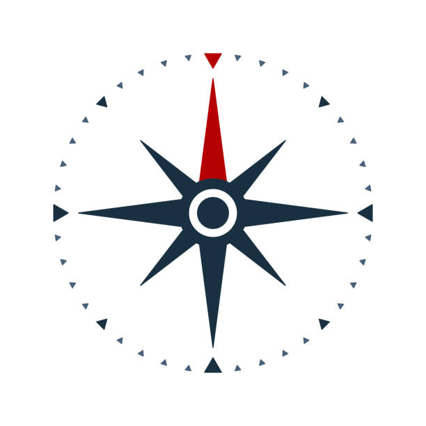 kompassrose symbol, windrose und navigation-symbol - zirkel stock-grafiken, -clipart, -cartoons und -symbole