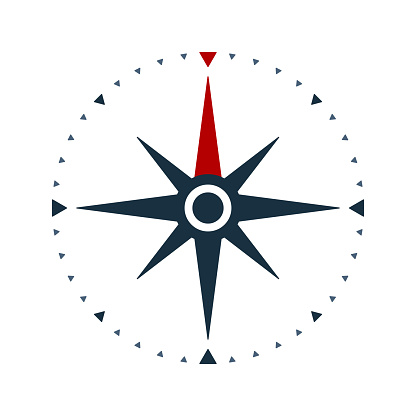 Compass rose on white background. Vector compass design