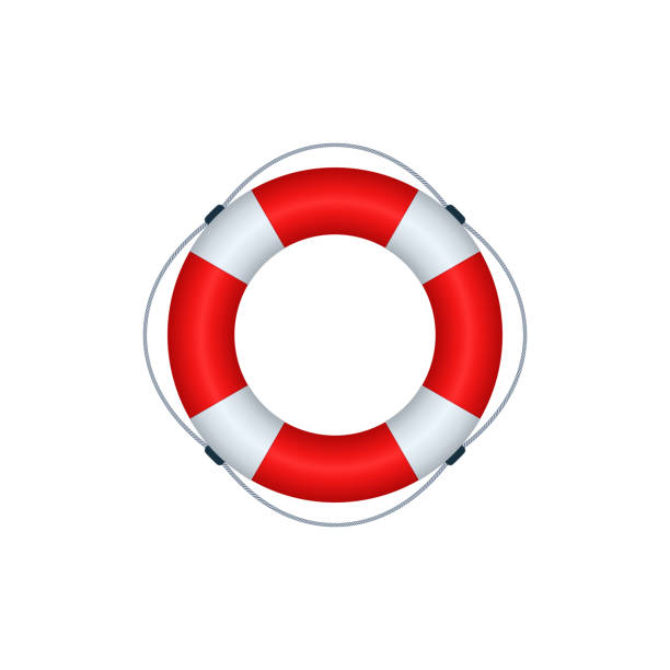 Lifebuoy icon design Lifebuoy icon on white background. Vector icon design. life belt stock illustrations