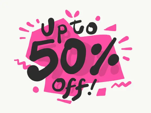 Vector illustration of Discount od fifty percent