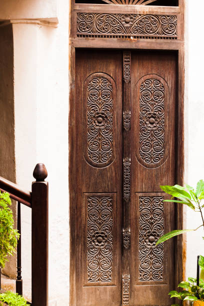 istock carved wood with flowers 967889518