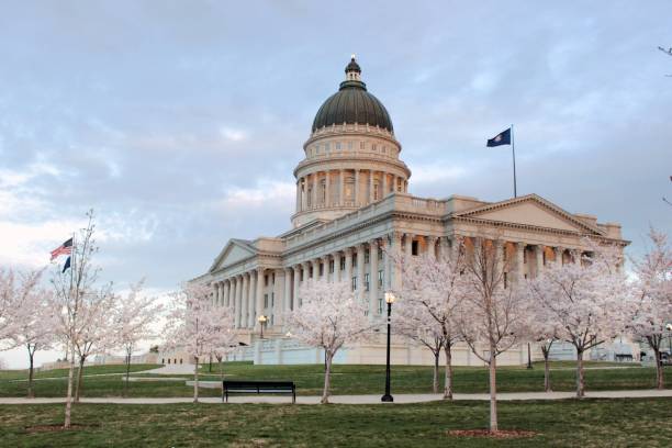 istock Utah State Capitol, Salt Lake City Cherry Blossoms 967893286