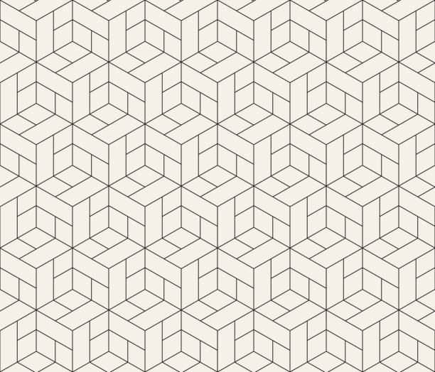 매끄러운 기하학적 패턴  - pattern backgrounds beige retro revival stock illustrations