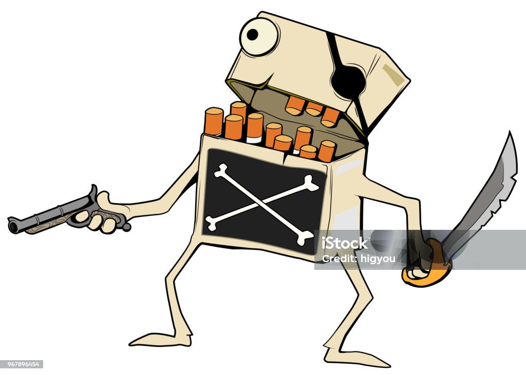 Cigarettes Pirate Cartoon Color Stock Illustration - Download Image Now -  Bad Habit, Bandit, Cartoon - iStock