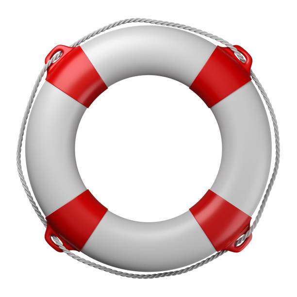 lifebuoy 白で分離 - 救命浮輪 ストックフォトと画像