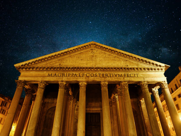 istock Pantheon Rome Landmark Church at night 967902846