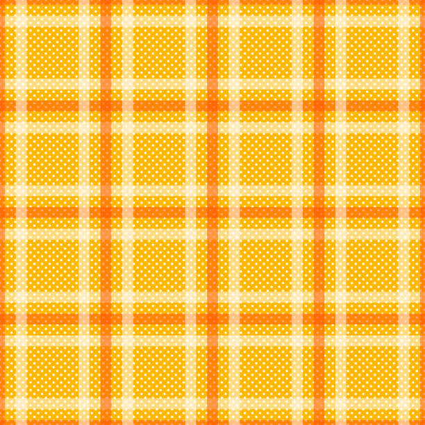 illustrations, cliparts, dessins animés et icônes de jaune orange tartan avec white stripes fond transparent. - wallpaper textile retro revival tartan