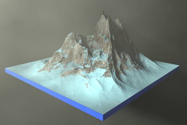 istock 3D render of a rocky mountains on an abstract background. 967913978