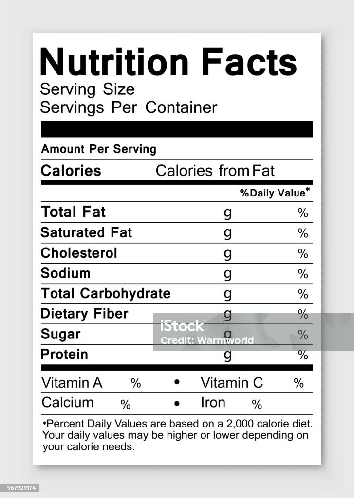 Valeur nutritive. Illustration vectorielle - clipart vectoriel de Information nutritionnelle libre de droits