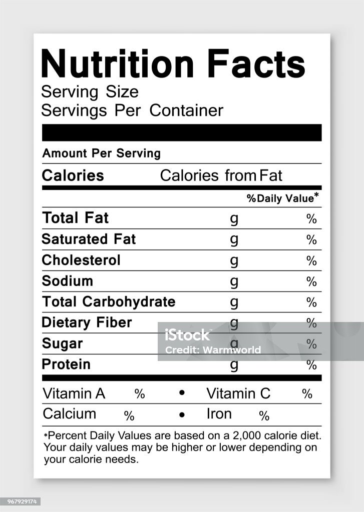Nutrition facts. Vector illustration Nutrition Label stock vector
