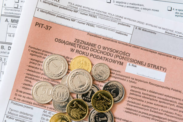 ポーランドの個々 の納税申告のための申告ピット-37 - money pit ストックフォトと画像