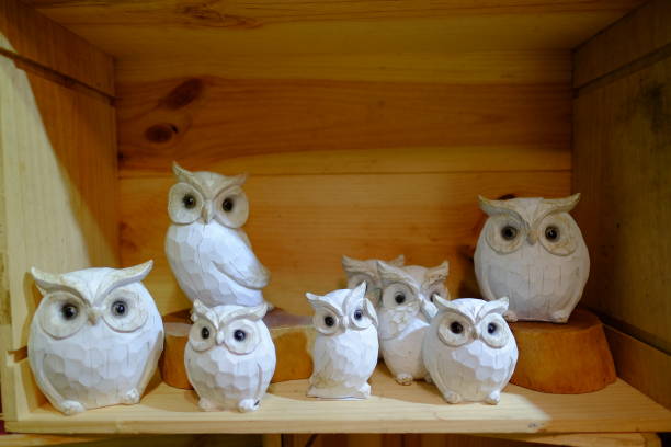 istock Owl toy for interior decoration in a wood box 967938004