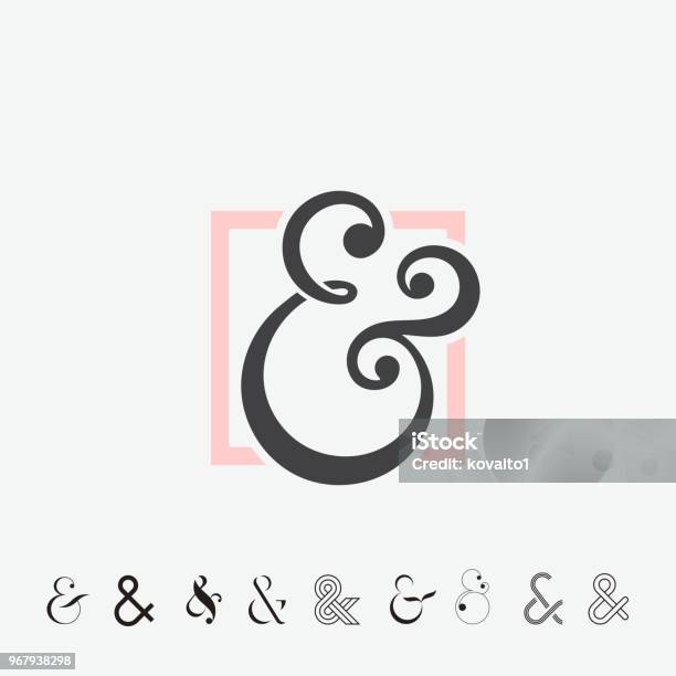Set Of Ampersands Stock Illustration - Download Image Now - Ampersand, Vector, Logo