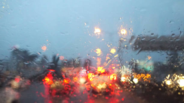 istock Raining day and traffic jam  on the road 967942412