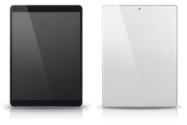 Digital Tablet Front and Rear View stock photo