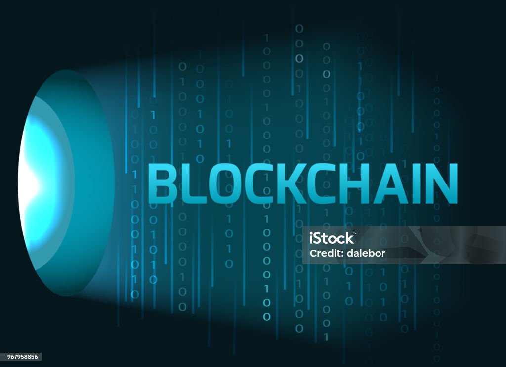Blockchain Concept With Binary Code Stock Illustration - Download Image ...