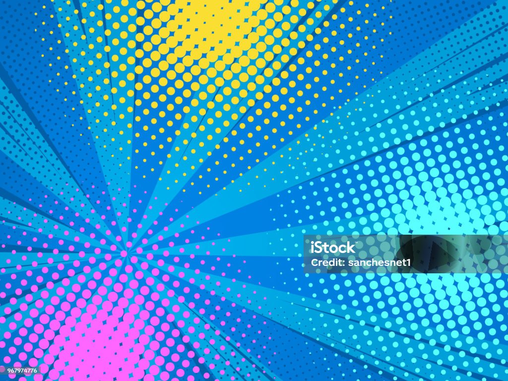Pop Art Blue Background Stock Illustration - Download Image Now -  Backgrounds, Superhero, Pop Musician - iStock