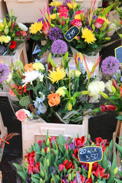 istock Colorful flowers on market 967982660
