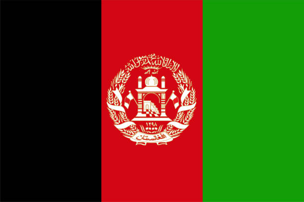 ilustrações de stock, clip art, desenhos animados e ícones de afghanistan - flag vector flat icon - flag of afghanistan