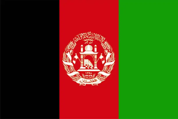 Vector illustration of Afghanistan - Flag Vector Flat Icon