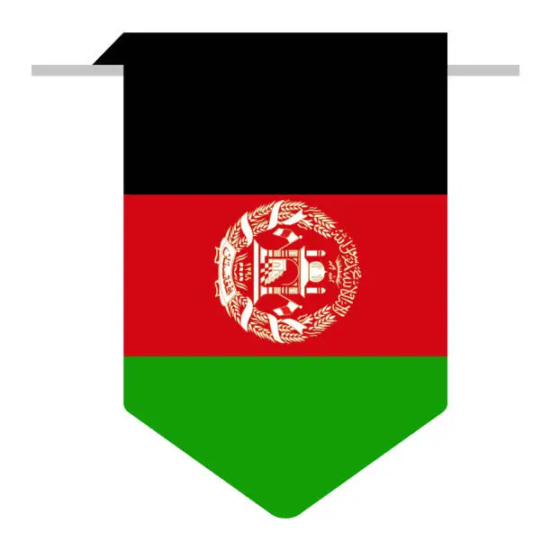 Vector illustration of Afghanistan - Bookmark Flag Vector Flat Icon