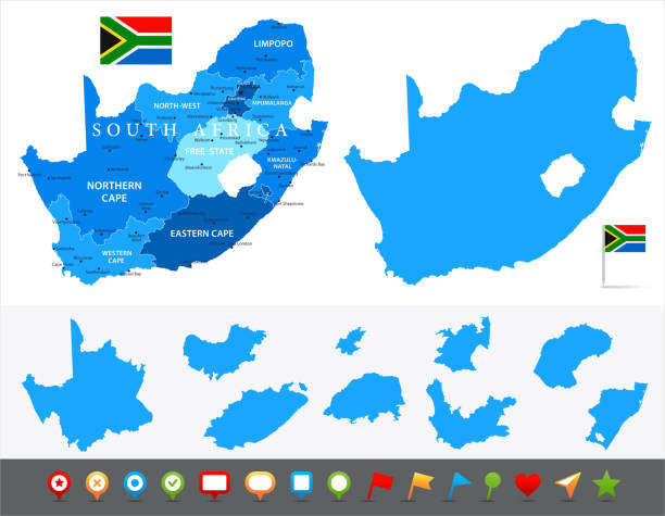 illustrations, cliparts, dessins animés et icônes de 29 - afrique du sud - bleu et pièces 10 - soweto