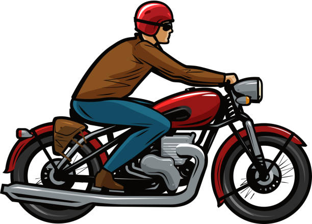 9,579 Man And Motorcycle Illustrations & Clip Art - iStock | Scooter, One  man only, Man and bicycle