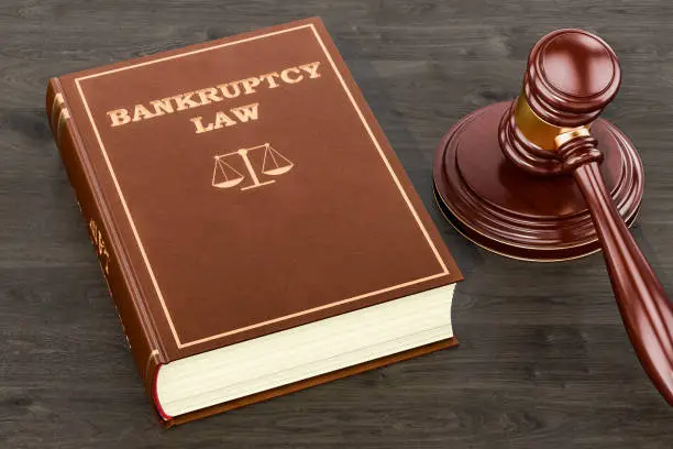 Photo of Bankruptcy law concept, 3D rendering