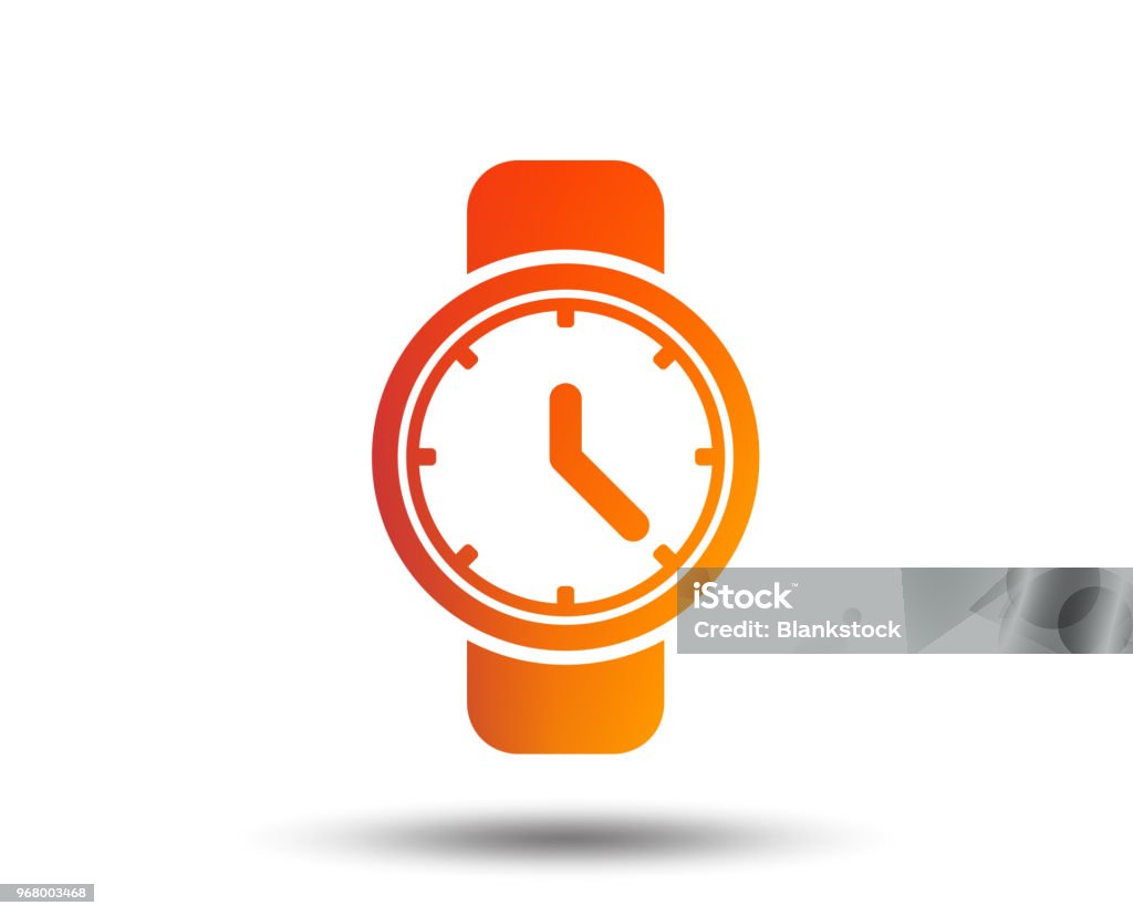 Wrist Watch sign icon. Mechanical clock symbol. Wrist Watch sign icon. Mechanical clock symbol. Men hand watch. Blurred gradient design element. Vivid graphic flat icon. Vector Adult stock vector
