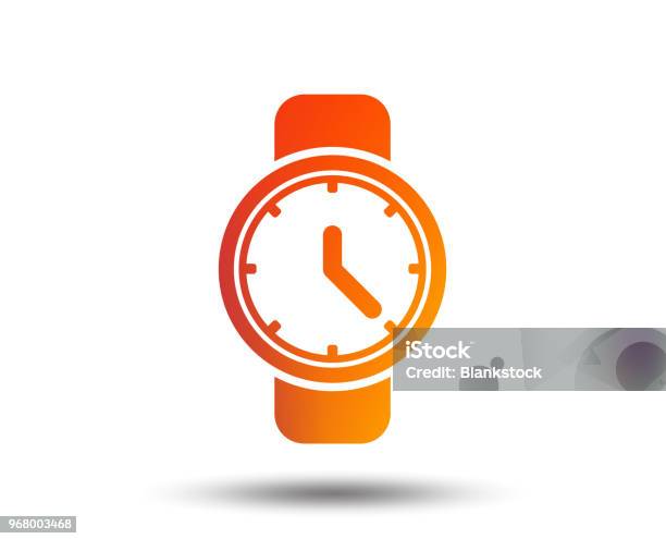 Wrist Watch Sign Icon Mechanical Clock Symbol Stock Illustration - Download Image Now - Adult, Art, Badge
