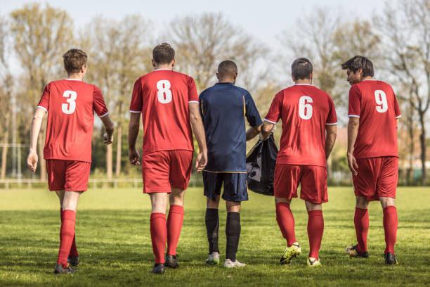 istock A soccer team during a football training session 968008926