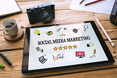 Social Media Marketing Concept on Digital Tablet Screen