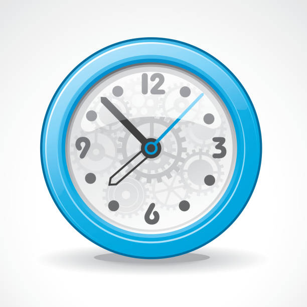 웹 시간 - white background color image alarm clock deadline stock illustrations