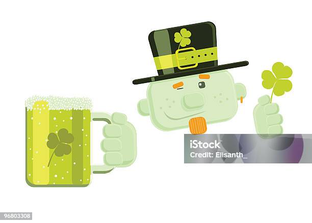 Winking Leprechaun With Beer Stock Illustration - Download Image Now - Alcohol - Drink, Art Product, Beard