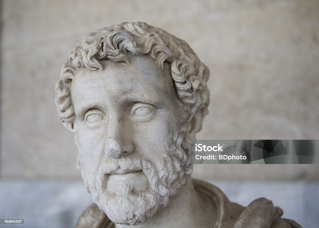 Busto de mármore de um aristocrata Romano - Foto de stock de Estátua royalty-free