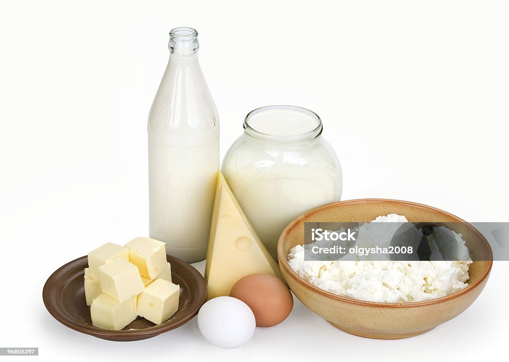 Productos lácteos y los huevos - Foto de stock de Alimento libre de derechos