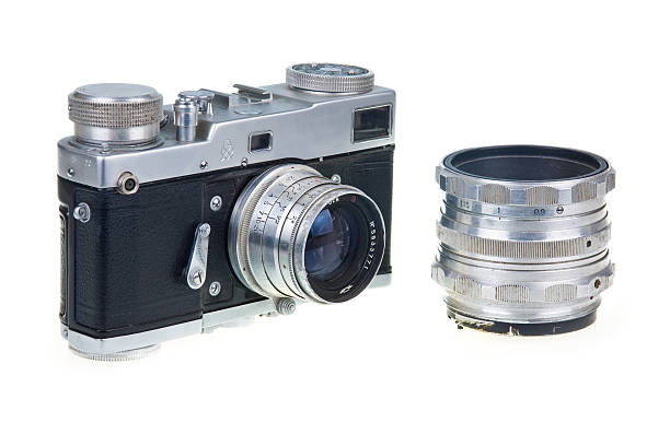 istock Old Film Camera and Lens Isolated 96805512