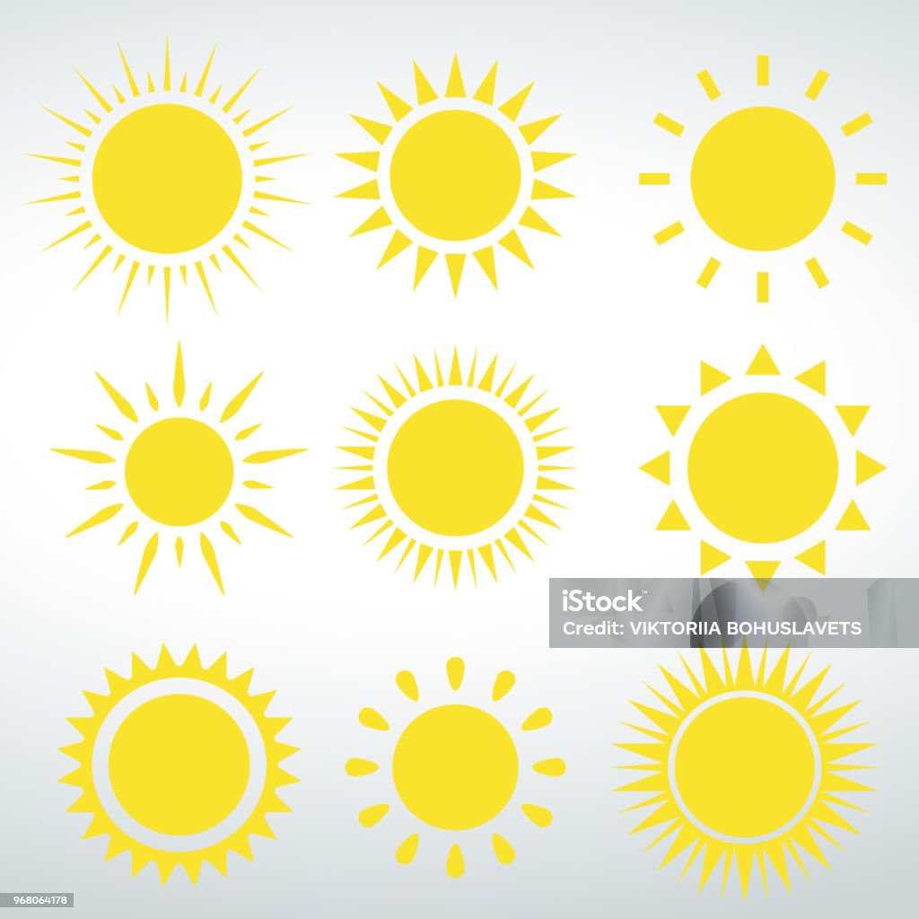 Sun icons vector isolated vector on a white background Sun icons vector isolated vector on a white backround. Sunlight stock vector