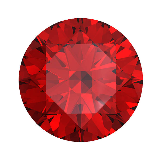 Red round shaped garnet on a white background Red round shaped garnet isolated garnet stock pictures, royalty-free photos & images