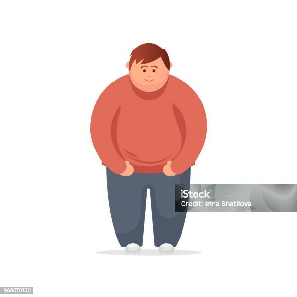 Fat Man Vector Flat Illustration Stock Illustration - Download Image Now -  Adult, Business, Businessman - iStock
