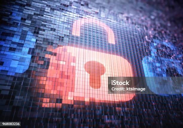 Digital Security Padlock Hacker Access Stock Photo - Download Image Now - Internet, Data, Forbidden