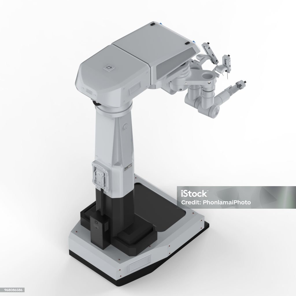 로봇 수술 기계 - 로열티 프리 Robotic Surgery 스톡 사진