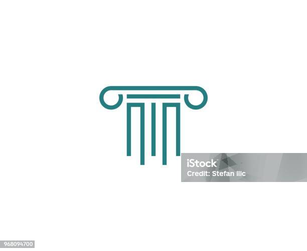 Law Icon Stock Illustration - Download Image Now - Architectural Column, Icon Symbol, Law
