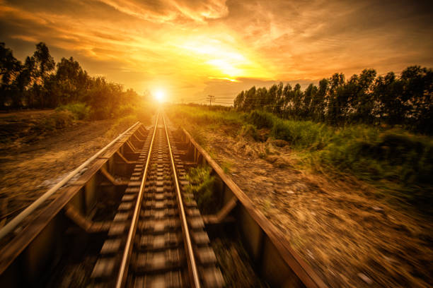 istock RailRoad and the sunset edit with grainy HDR Effect 968108210