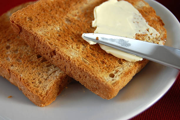 torrada francesa e manteiga - butter toast bread breakfast imagens e fotografias de stock