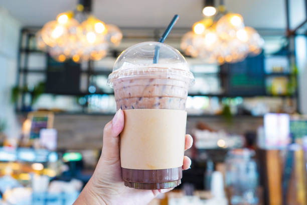 istock Iced chocolate in plastic glass 968153350