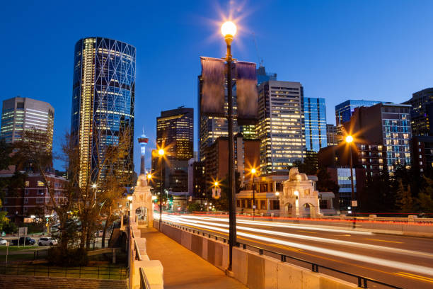 istock Centre Street Bridge Leading to Downtown Calgary at Night 968155966