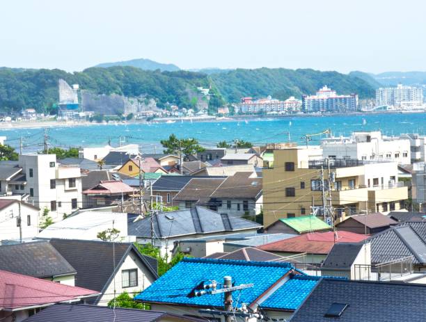 istock Aerial Town Enoshima Island , Japan 968156018