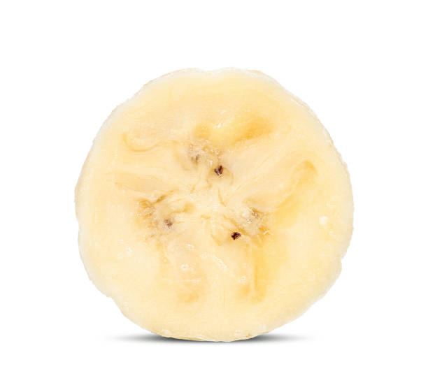istock Slice banana isolated on white with clipping path 968185988
