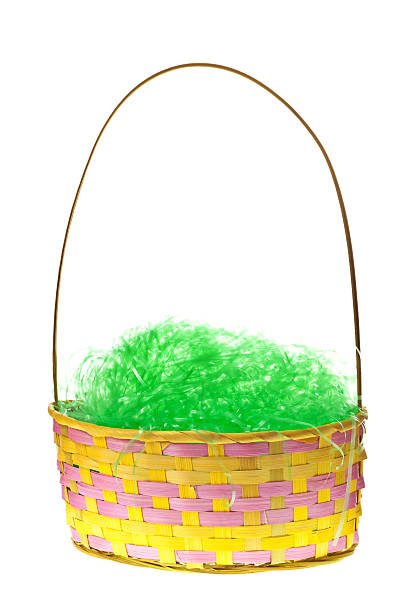 Easter basket isolated stock photo